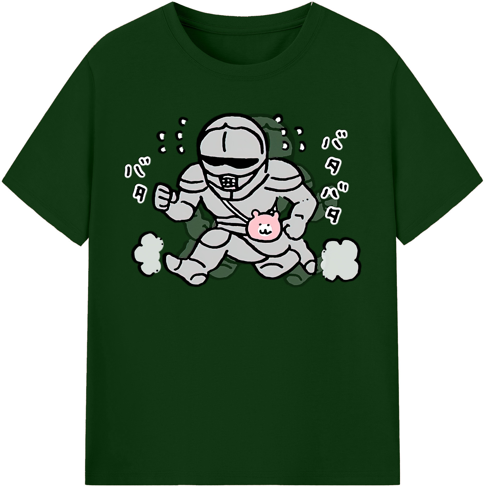 （画像用） ちいかわ 労働の鎧さん Chii-kawa Mr. Armor of Labor 綿100％半袖Tシャツ（フロントプリント）